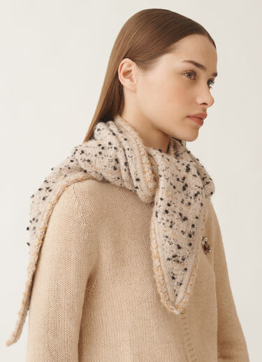 Fabiana Filippi Fular de tweed botonado, arce y negro BEIGE SAD215A896L5450000