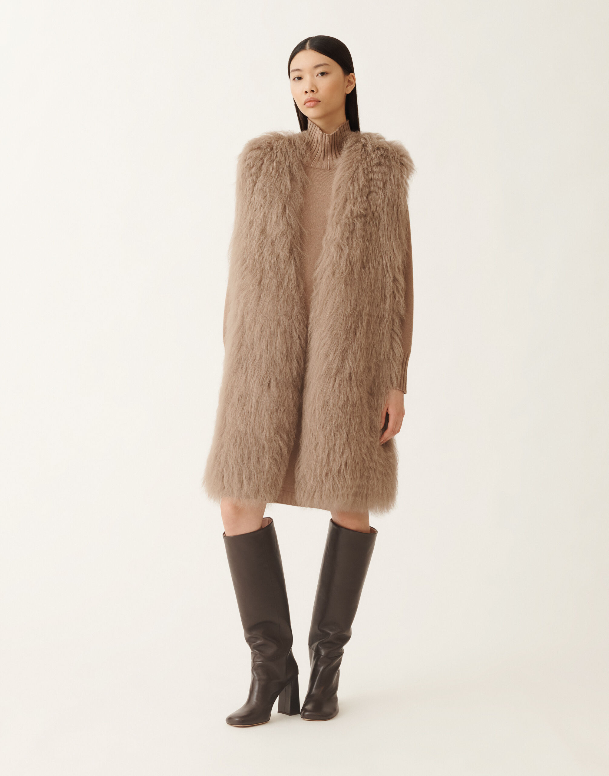 Fabiana Filippi Kleid in Platin, Rinde Braun ABD225F588L5170000