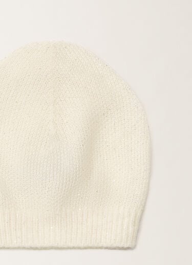 Mohair cap with micro sequins, raffia Fabiana Filippi Mohair cap with micro sequins, raffia White SAD266A880L7950000