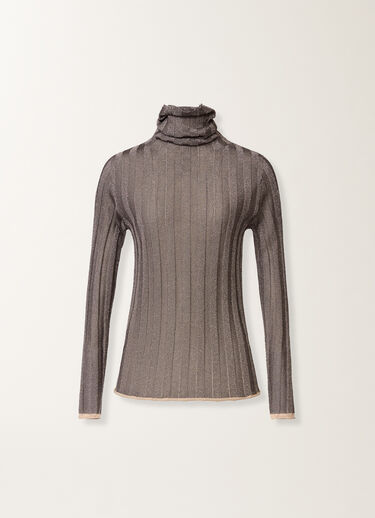 Fabiana Filippi Lurex turtleneck sweater, grey and white Grey MAD225F518L6240000