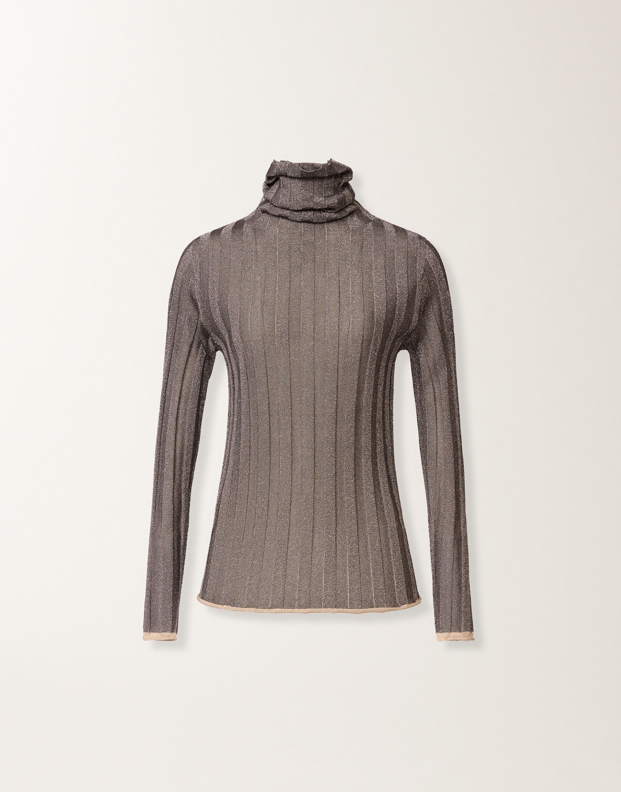 Fabiana Filippi Lurex turtleneck sweater, grey and white Grey MAD225F518L6240000