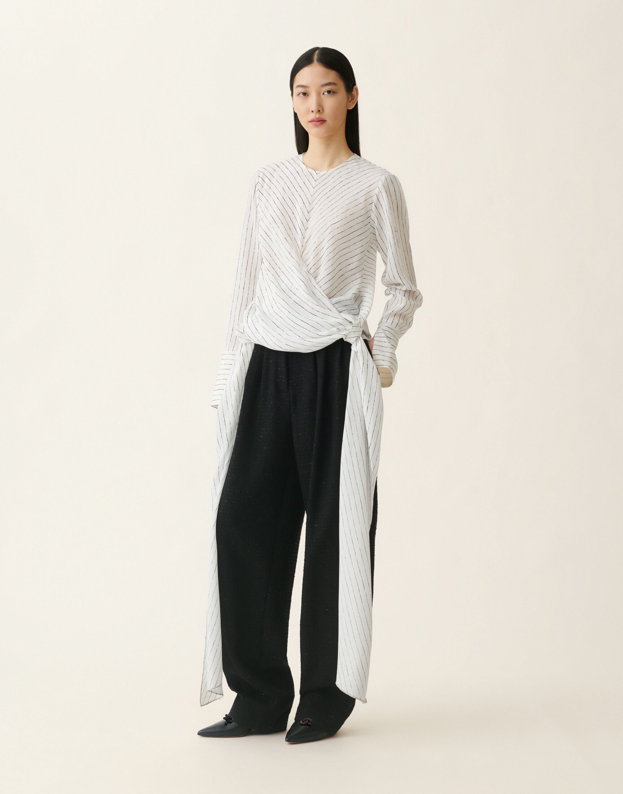 Printed crêpe de chine top, silk white Fabiana Filippi Printed crêpe de chine top, silk white Silk white TPD226F684M3870000