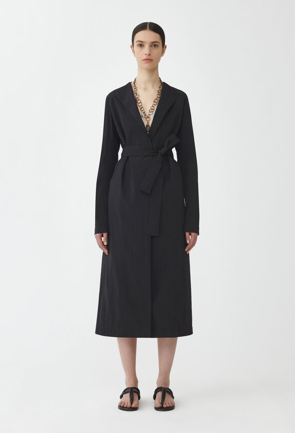 Fabiana Filippi Trench-coat en tissu technique ondulé, noir CTD274F758D6420000