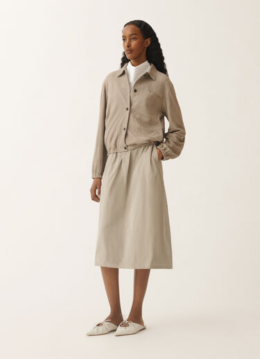 Fabiana Filippi Pleated suede bomber jacket, clay CLAY PLD275F708L4100000