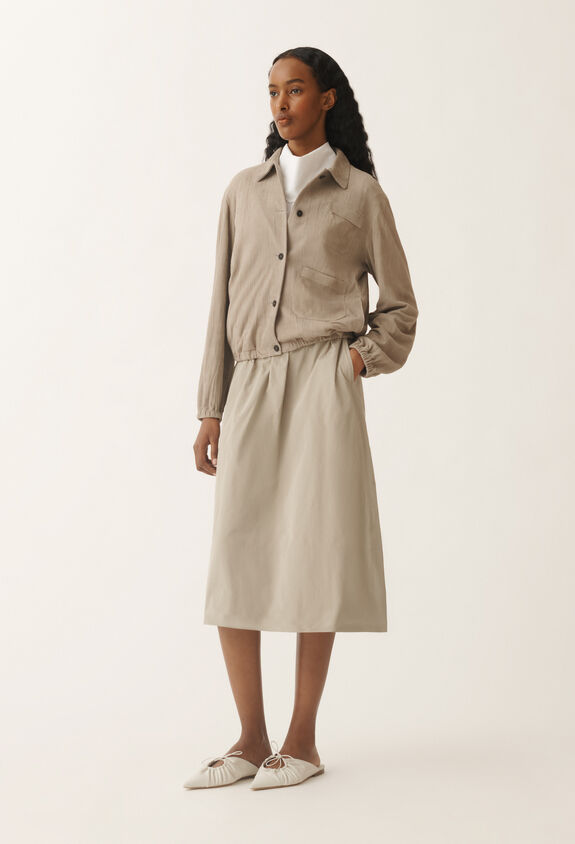 Fabiana Filippi Pleated suede bomber jacket, clay CLAY PLD275F708L4100000