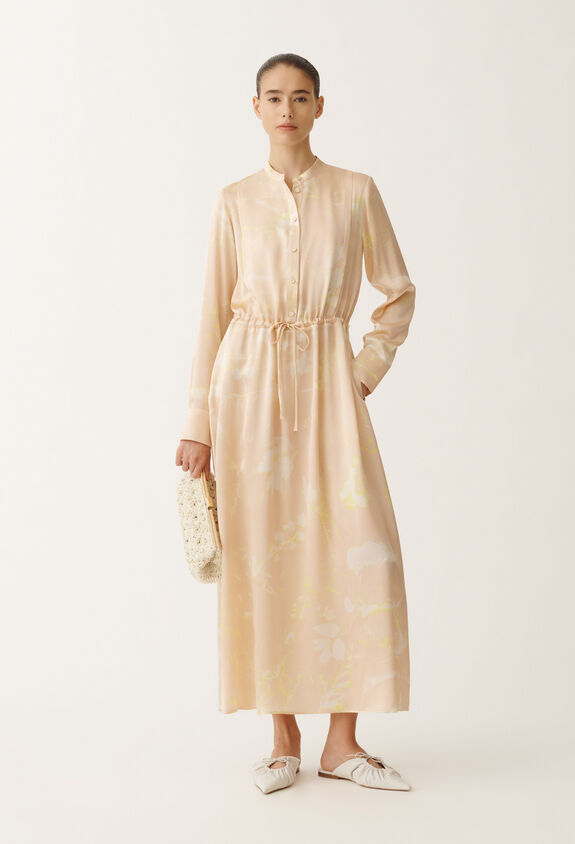 Fabiana Filippi Tilia-print silk shirt dress, dusty pink PINK ABD265F206D8270000