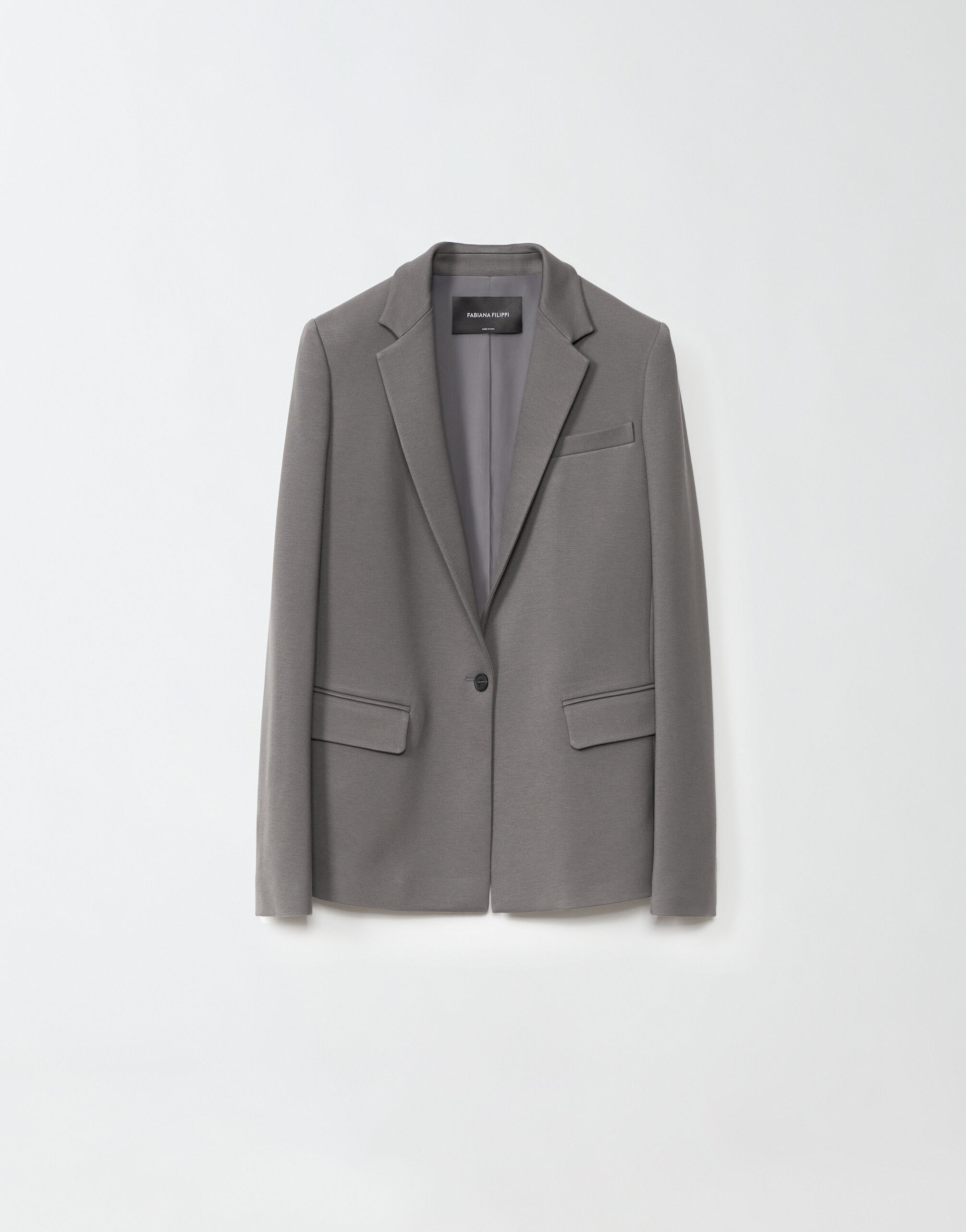 Grey jersey jacket womens top