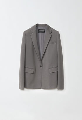 Fabiana Filippi Milano rib-knit jersey jacket, graphite GREY TPD214F403I0560000