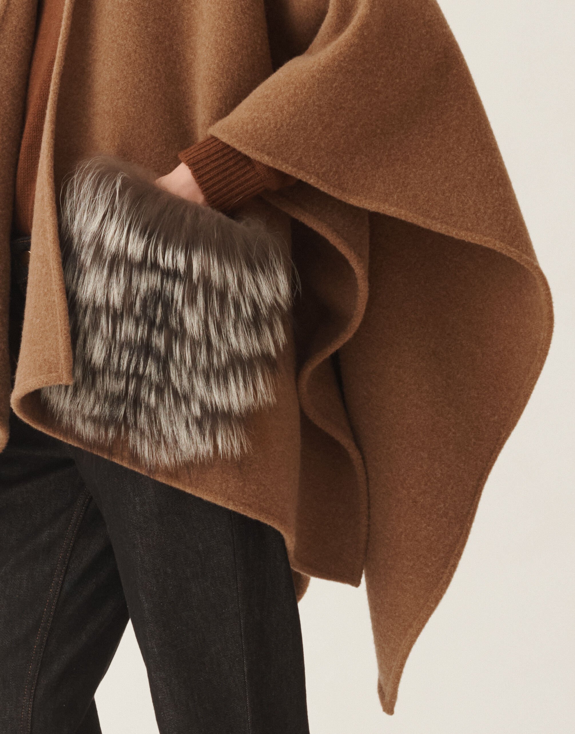 Fabiana Filippi Wool cape, bark Brown SAD225A925L8500000