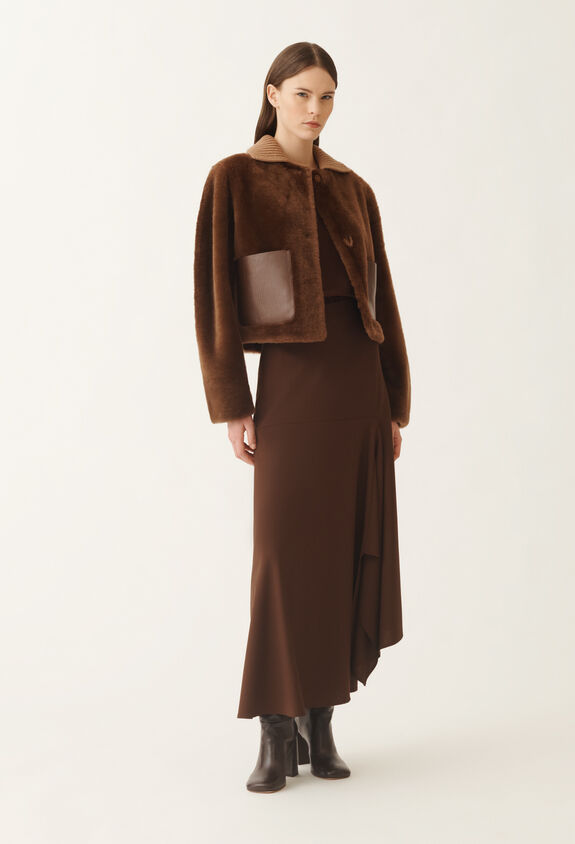 Fabiana Filippi Shearling jacket, mahogany BROWN PLD215F279L5640000