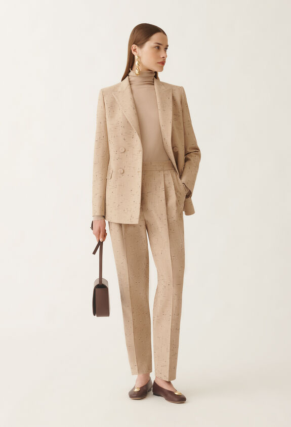 Fabiana Filippi Double-breasted jacket in buttoned tailoring, maple BEIGE GCD215F207D8920000