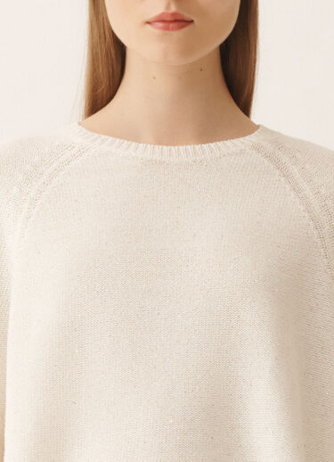 Fabiana Filippi White cotton and linen cape with sequins White MAD266F349D2730000