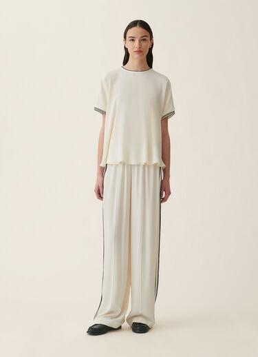 Top en crêpe de chine, beurre Fabiana Filippi Top en crêpe de chine, beurre Beurre TPD216F729M3570000