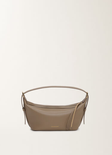 Fabiana Filippi Mini-Hobo-Bag aus gekörntem Leder, schlammbraun VANILLE BGD275A081L4270000