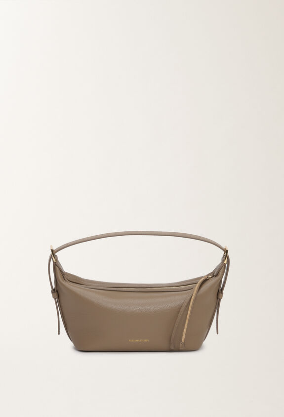 Fabiana Filippi Grained leather mini hobo bag, clay CLAY BGD275A081L4270000