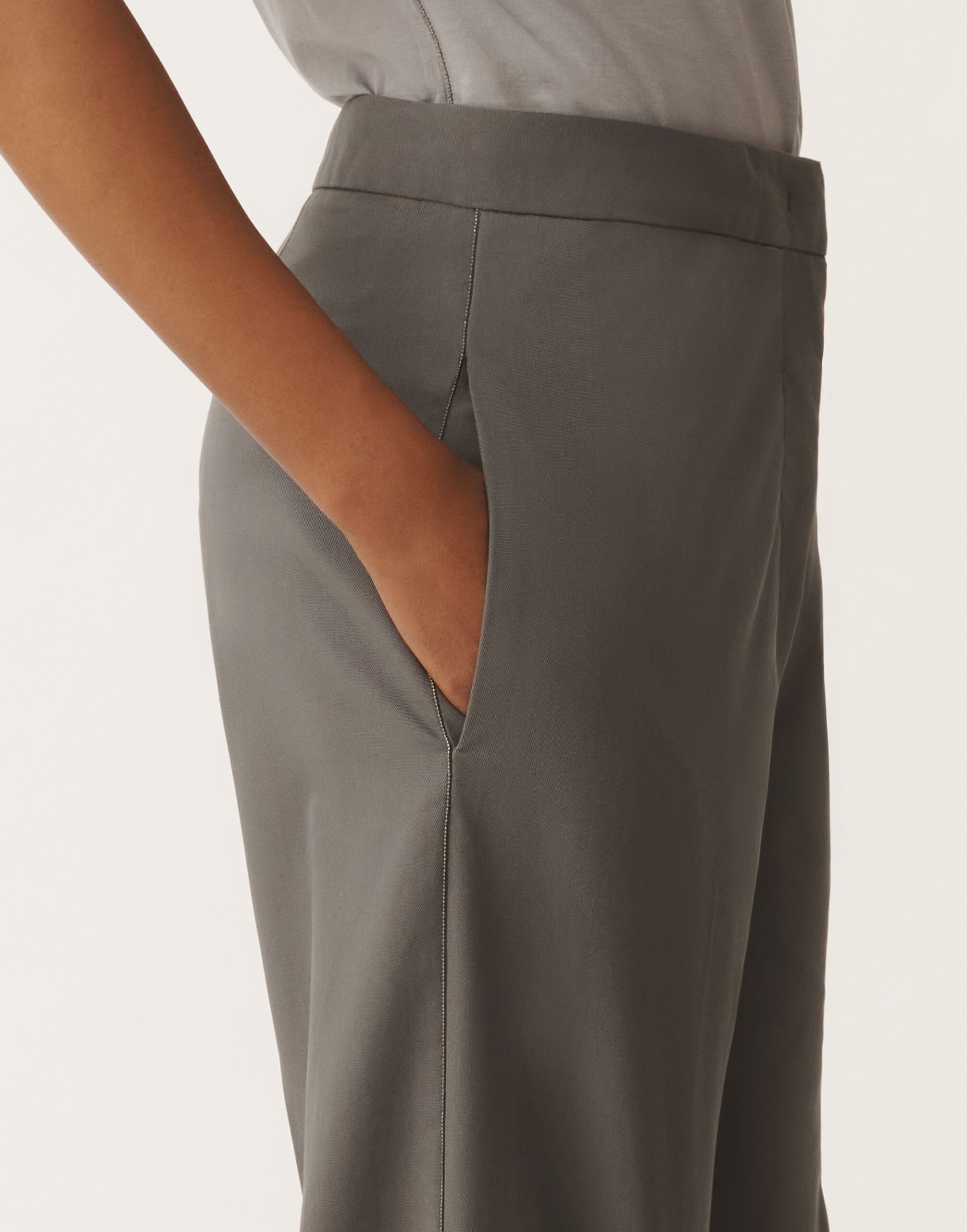 Fabiana Filippi Pantalon Deruta en gabardine de coton, plomb GRIS PAD265F320L1920000
