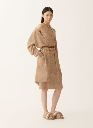 Fabiana Filippi Mini dress in cotton tape with sequins, maple ACER ABD276F593M1200000