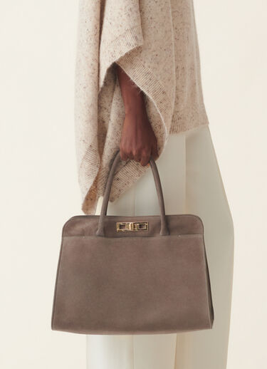 Fabiana Filippi Grand sac à main en daim, moka meringue Moka meringue BGD216A851M5000000