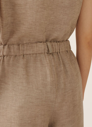 Fabiana Filippi Trevi pants in taupe linen canvas DOVE GREY PAD276F310M1310000