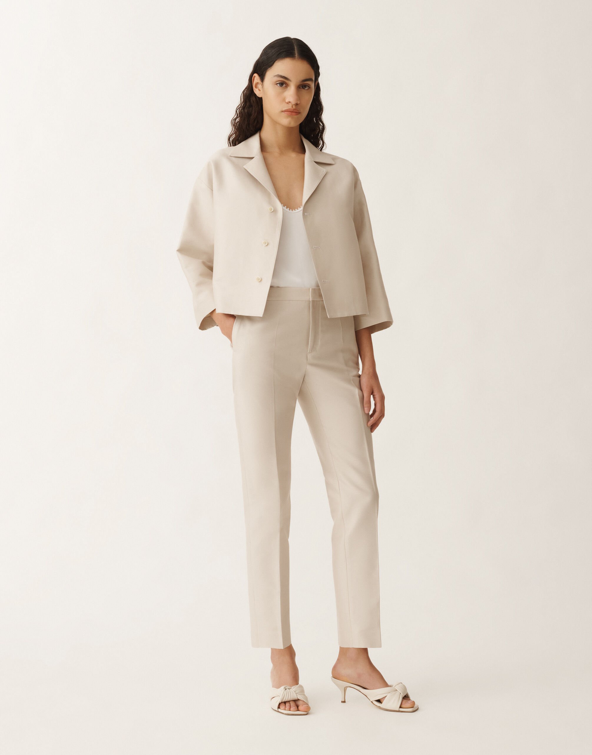 Fabiana Filippi Cotton and silk mikado jacket, greige BROWN GCD265F232D7870000