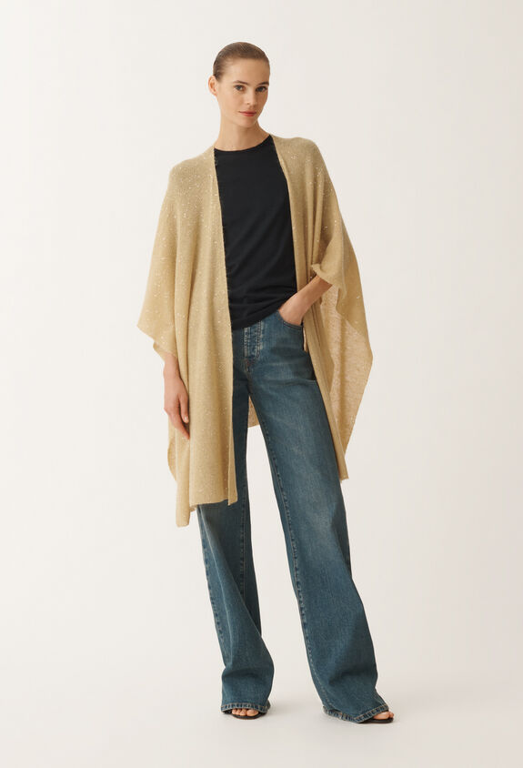 Fabiana Filippi Cape ouverte en mohair, or JAUNE SAD265A811D8170000