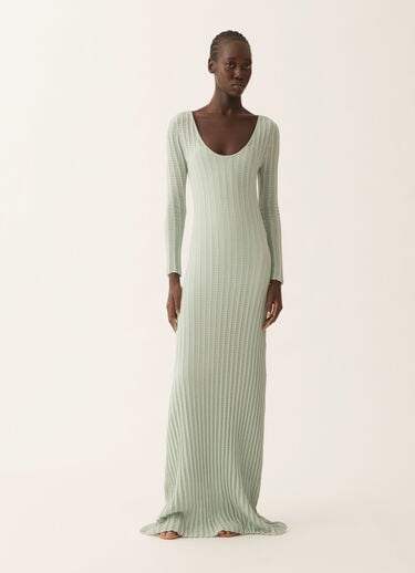 Fabiana Filippi Vestido largo de algodón orgánico, verde Ghirri Verde Ghirri ABD266F164D2900000