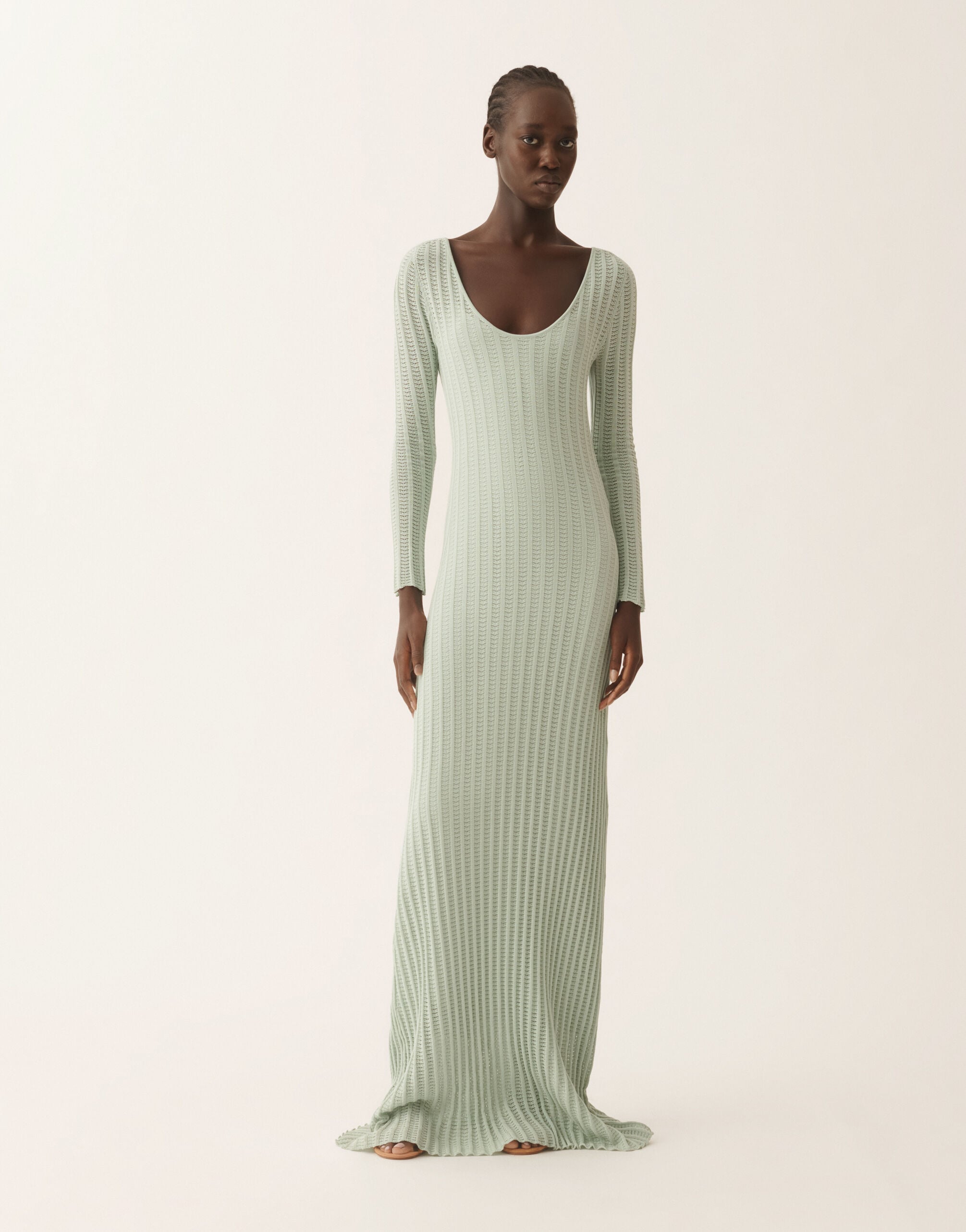 Fabiana Filippi Vestido largo de algodón orgánico, verde Ghirri Verde Ghirri ABD266F164D2900000