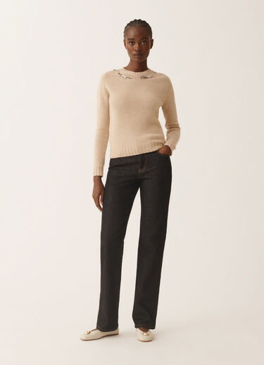 Fabiana Filippi Platinpullover mit Stickerei, Kordel Beige MAD225F584L6590000