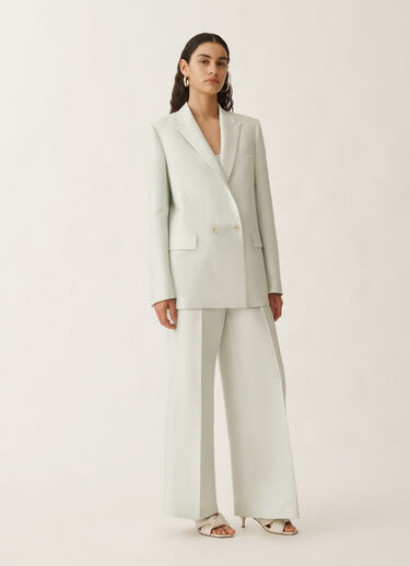 Fabiana Filippi Cotton and silk double-breasted mikado jacket, aqua green AQUAGREEN GCD275F412D7870000