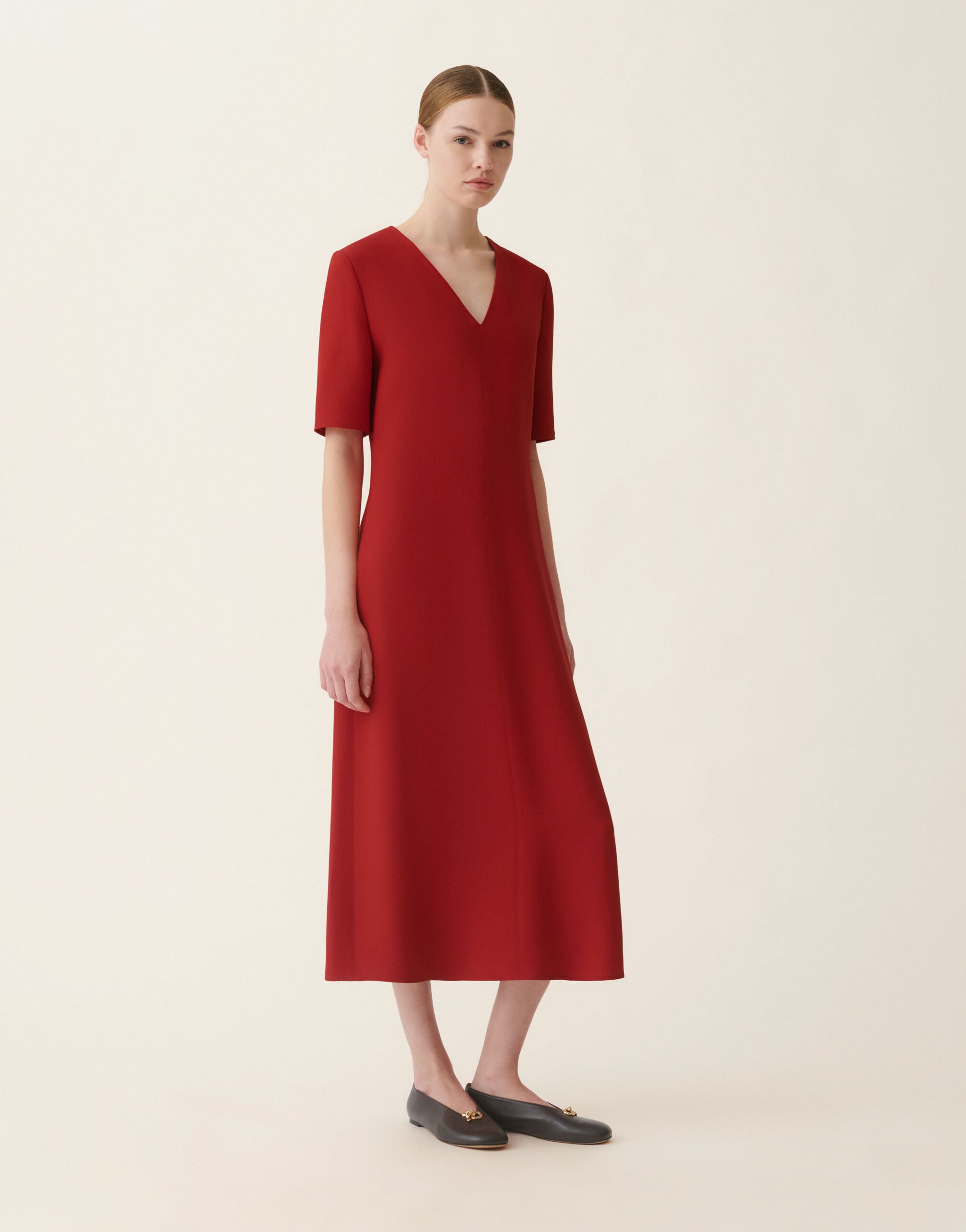 Fabiana Filippi Abito in cady, rosso Rosso ABD216F148D8700000