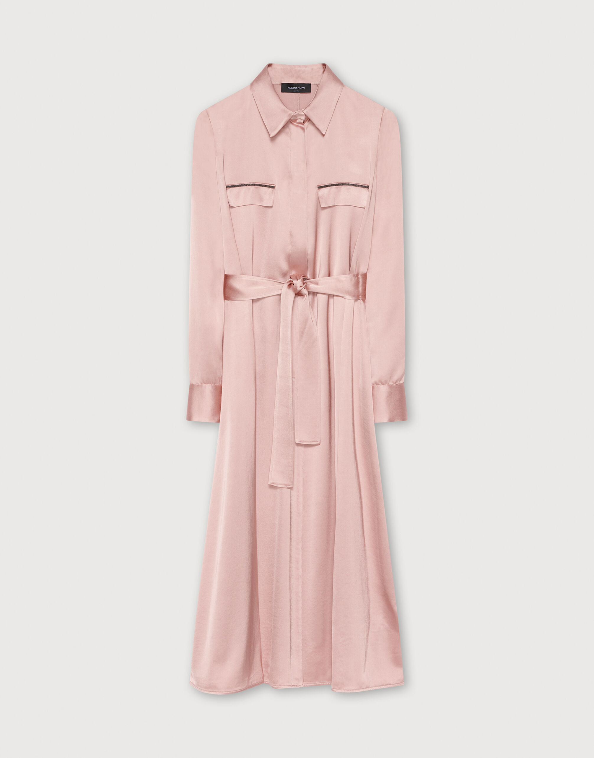 Vestido midi de raso rosa medio para Mujer Fabiana Filippi