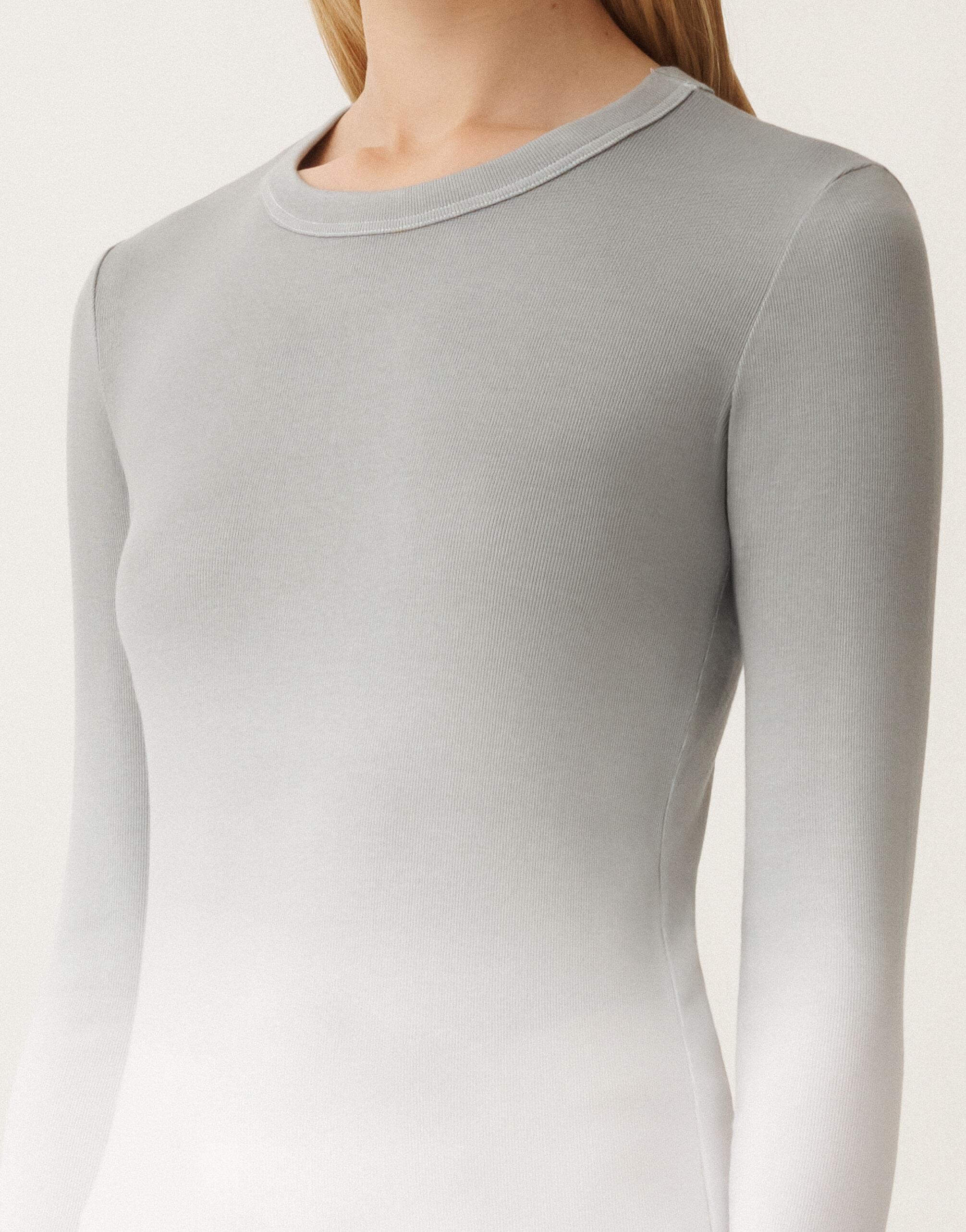 Gradient-print jersey T-shirt, ash for Women | Fabiana Filippi®