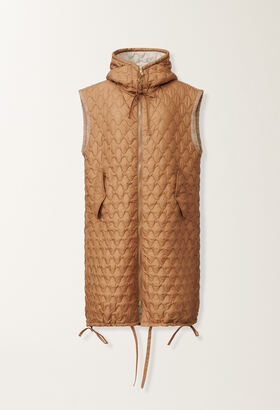 Fabiana Filippi Long quilted technical gilet, wicker BROWN CTD215F256L5590000