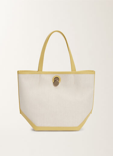 Fabiana Filippi Eclissi canvas and leather medium tote bag, cedar YELLOW BGD265A907L2150000