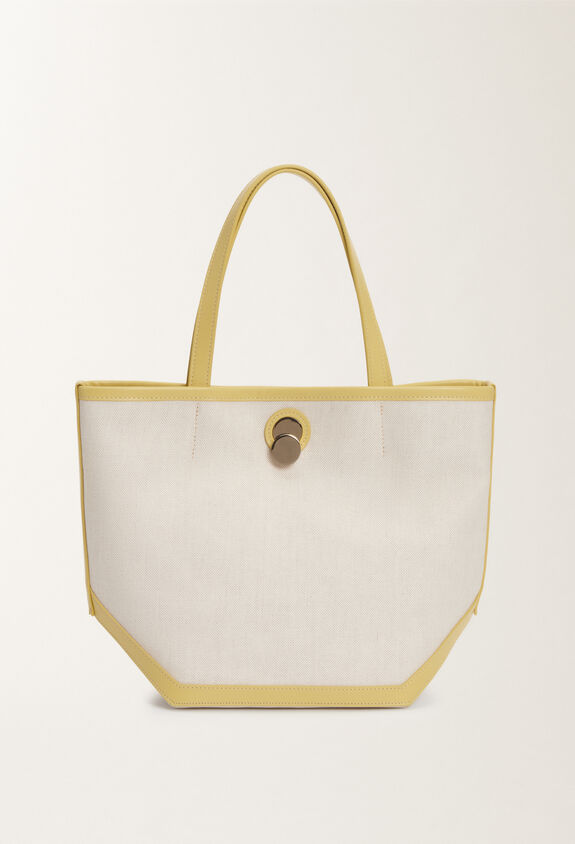Fabiana Filippi CANVAS ECLISSI MEDIUM TOTE BAG WITH LEATHER TRIM YELLOW BGD265A907L2150000