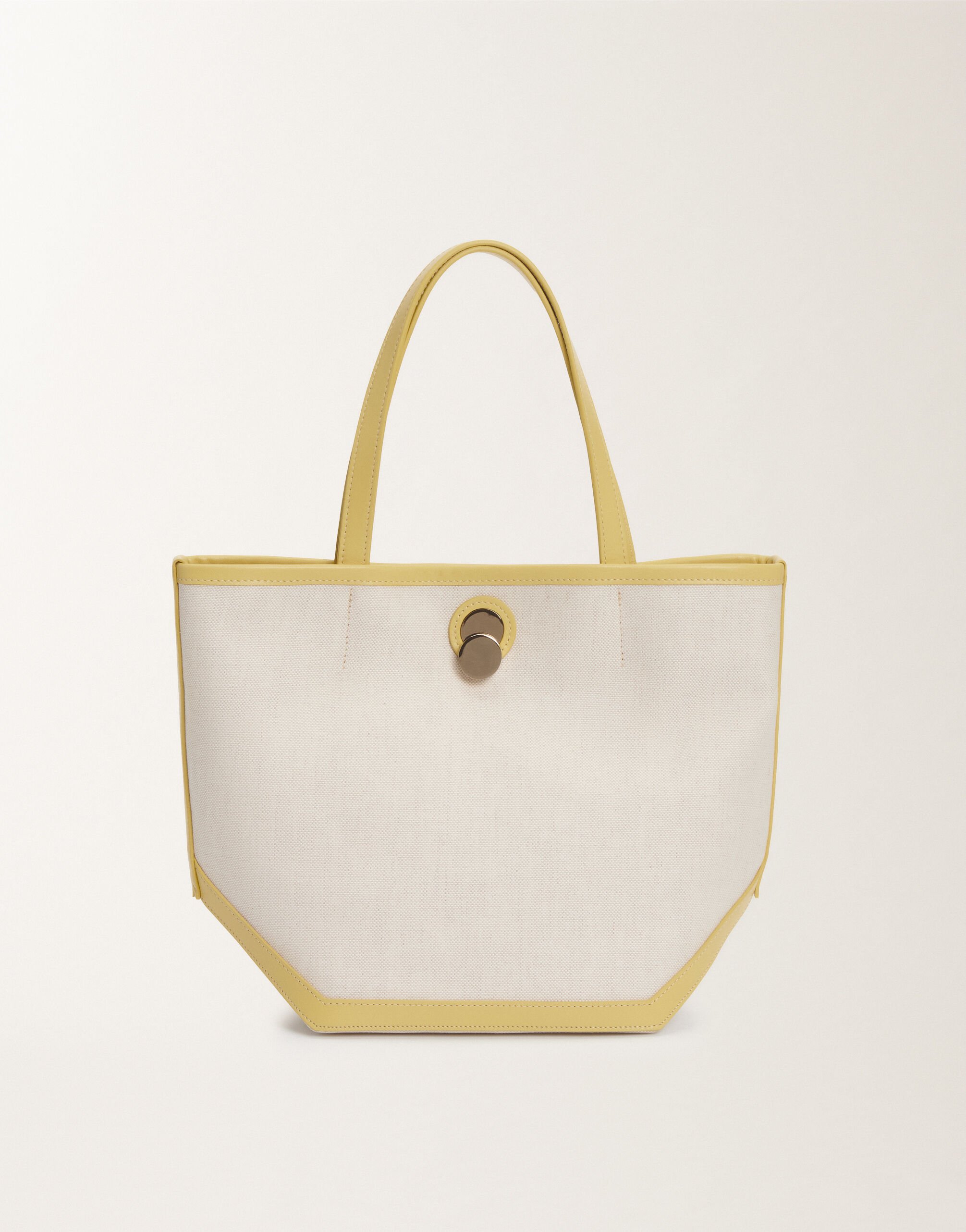 Fabiana Filippi Eclissi canvas and leather medium tote bag, cedar YELLOW BGD265A907L2150000