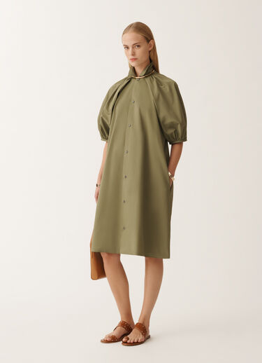 Fabiana Filippi Midi-Kleid aus Popeline, grasgrün GRÜN ABD275F750L3060000