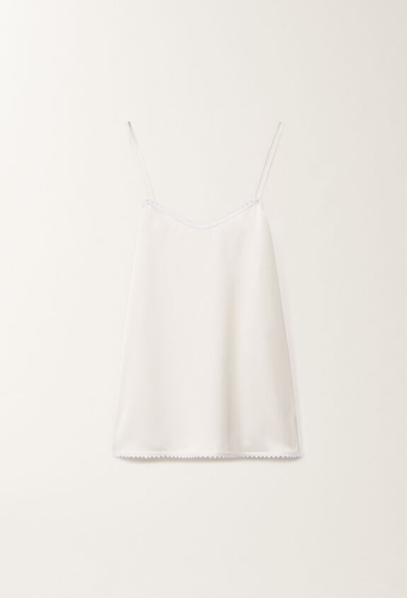 Fabiana Filippi Viscose satin lingerie top, white WHITE TPD265F302L2220000