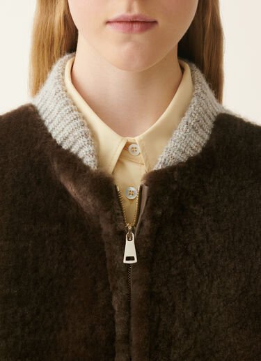 Fabiana Filippi Merino shearling bomber jacket, falcon Falcon PLD226F673M4960000