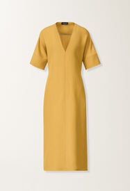 Fabiana Filippi Fluid linen and viscose dress in mustard MUSTARD ABD276F644M1480000