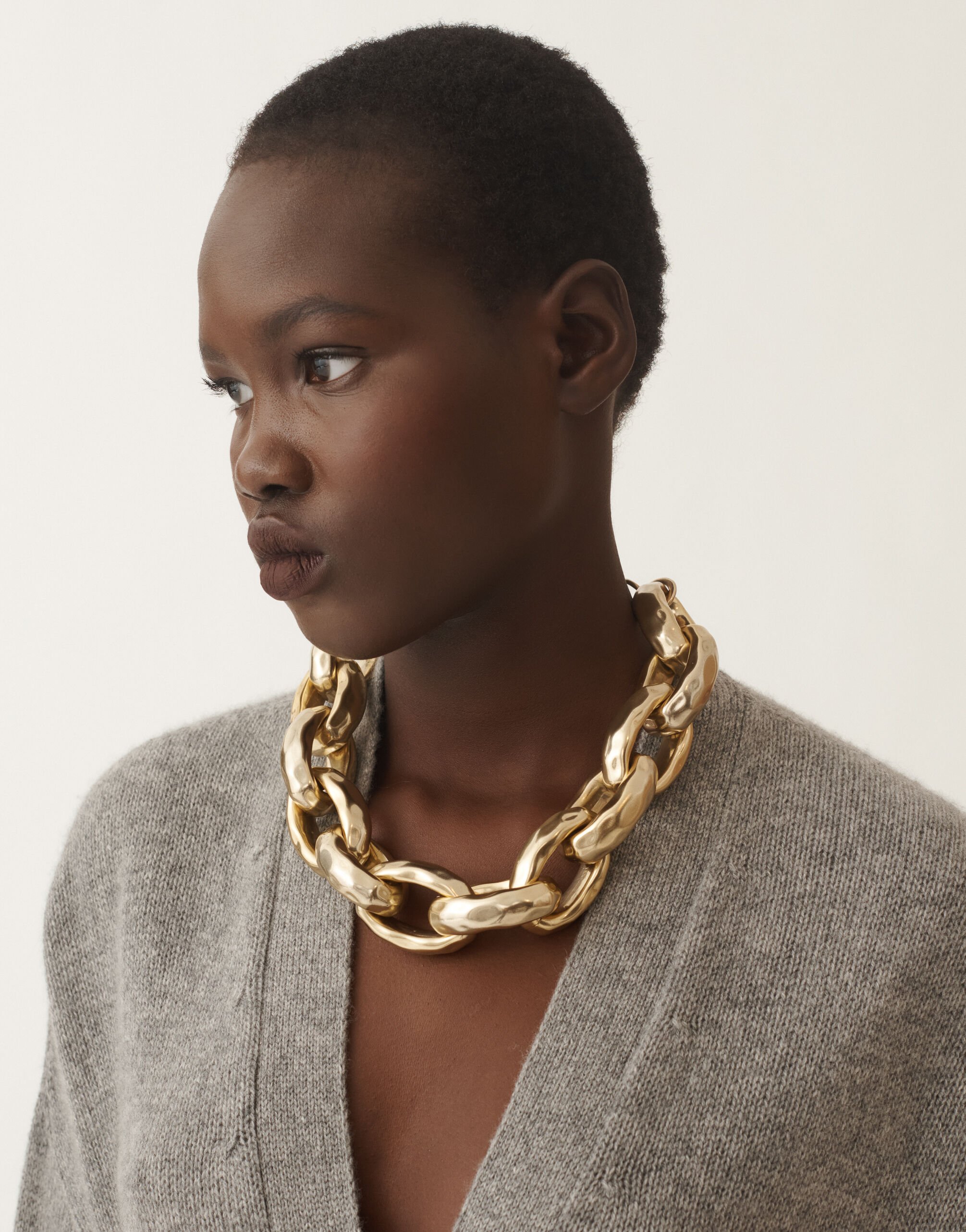 Fabiana Filippi Gehämmerte Maxi-Halskette GOLD BXD215A842L8390000