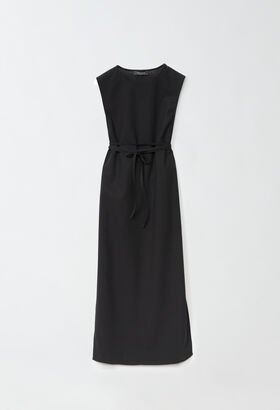Fabiana Filippi JAPANESE WOOL SLEEVELESS DRESS WITH SIDE OPENING GREY GCD214F184D7280000