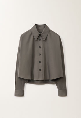 Fabiana Filippi COTTON GABARDINE CROPPED SHIRT JACKET WITH FILO DIAMANTE VANILLA GCD275F232L3750000