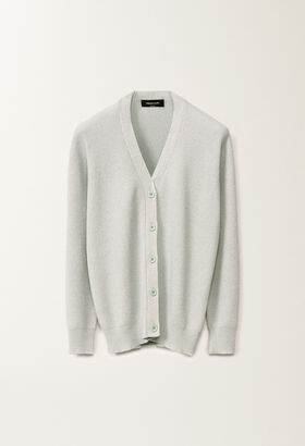 Fabiana Filippi Organic cotton and lurex cardigan, aqua green SAND ABD275F625L2330000
