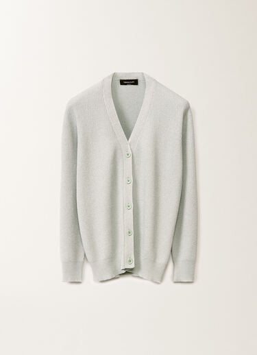 Fabiana Filippi Organic cotton and lurex cardigan, aqua green AQUAGREEN MAD275F496L4520000
