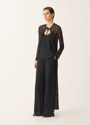 Fabiana Filippi Long cardigan en micro-paillettes bleu nuit BLEU NUIT MAD276F507D8640000