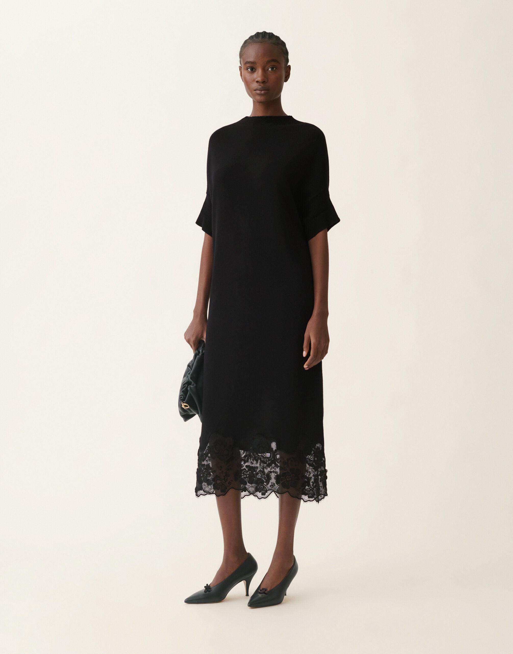 Fabiana Filippi Platinum kimono dress, black Black ABD226F568M4460000
