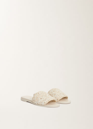 Fabiana Filippi Sandalo in rafia e cotone, mastice MASTICE ASD265A886L2510000
