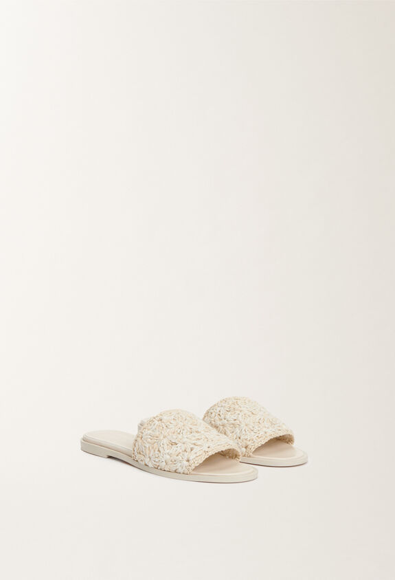 Fabiana Filippi Raffia and cotton sandals, putty PUTTY ASD265A886L2510000