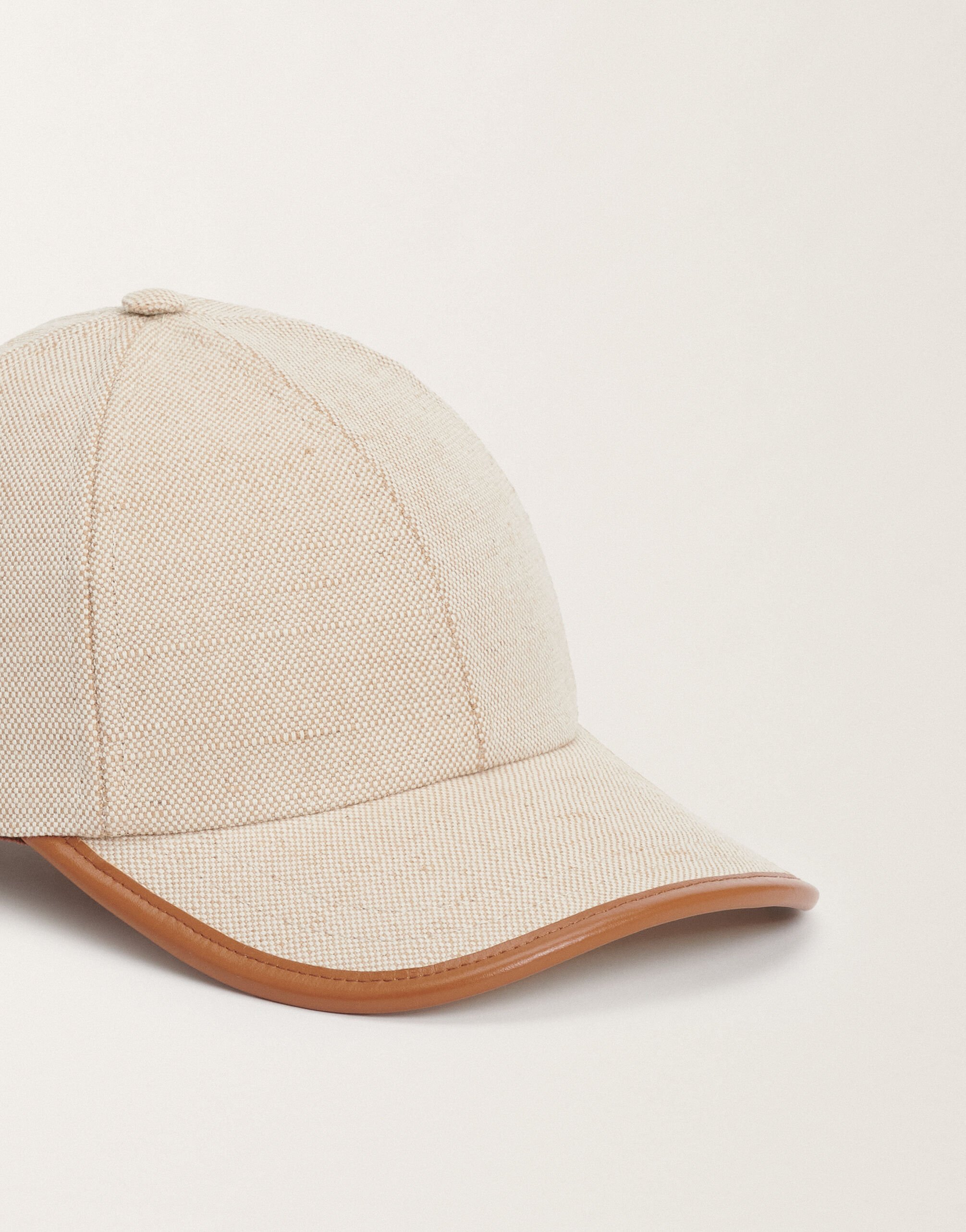 Fabiana Filippi Canvas and leather baseball cap, tan BROWN SAD265A807L2070000